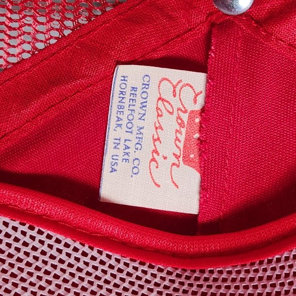 Vtg GOODWRENCH RACING Crown Classic Men's Red Trucker Snapback Mesh OSFA Cap Hat - Picture 6 of 6